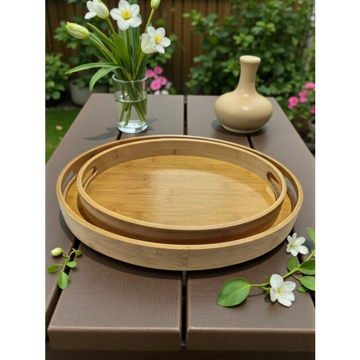 MyBru Oval Bambu Tepsi 2li Set