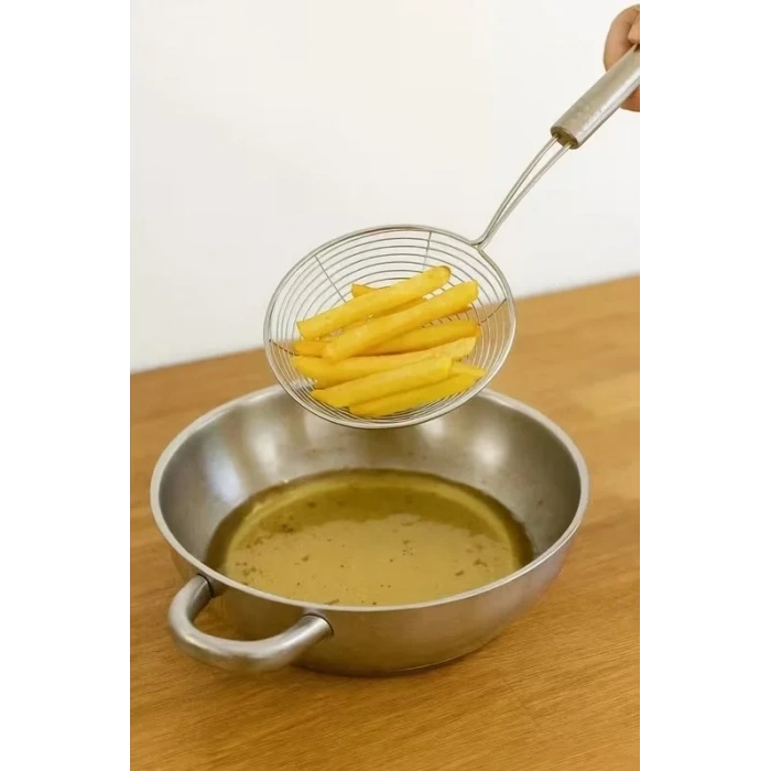MyBru Paslanmaz Çelik Metal Saplı El Çırpıcısı ve Kevgir 2li Set (Blender)