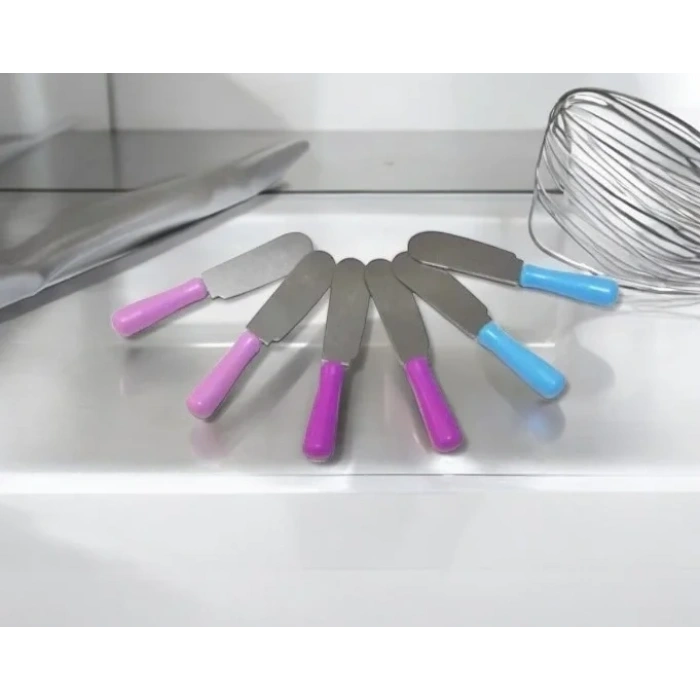 MyBru Paslanmaz Çelik Plastik Saplı 6lı Kahvaltı Bıçağı (Karışık Renk)