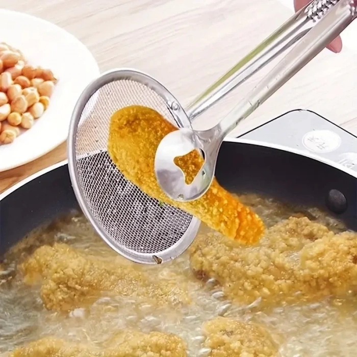 MyBru Paslanmaz Metal Süzgeçli Kızartma Maşası