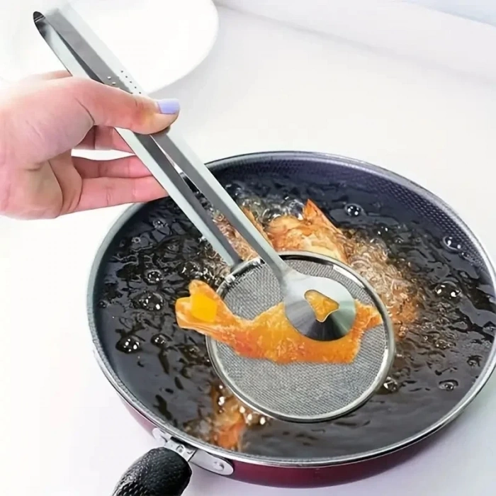 MyBru Paslanmaz Metal Süzgeçli Kızartma Maşası
