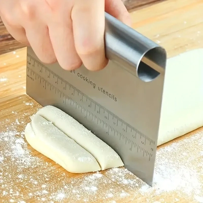 Paslanmaz Çelik Ölçülü Hamur Kesici, Pizza Kesici, Kazıyıcı
