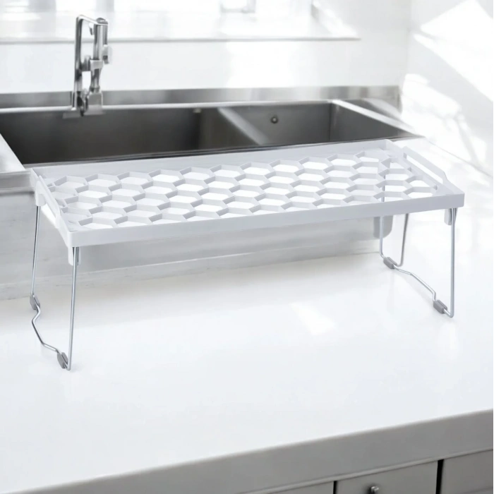Plastik Metal Ayaklı Dikdörtgen Mini Raf Düzenleyici Organizer