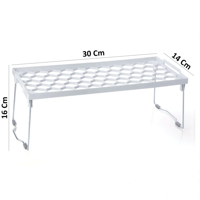 Plastik Metal Ayaklı Dikdörtgen Mini Raf Düzenleyici Organizer