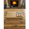 Doğal Bambu Bıçaklı Peynir Servis Sunum Tabağı Kahvaltı Sunum Tahtası Seti 4 Parça 30x17 Cm