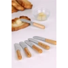 MyBru Terayağ Bal Çikolata Bıçağı, 6 Lı Ahşap Saplı Kahvaltı Spatulası