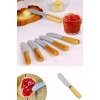 MyBru Terayağ Bal Çikolata Bıçağı, 6 Lı Ahşap Saplı Kahvaltı Spatulası