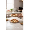 Paslanmaz Çelik Delikli Pizza Fırın Tepsisi Lahmacun Fırın Tepsisi 3lü Set 28 32 36 Cm