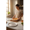 Paslanmaz Çelik Delikli Pizza Fırın Tepsisi Lahmacun Fırın Tepsisi 3lü Set 28 32 36 Cm