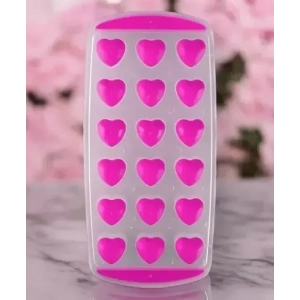 MyBru Pembe Slikon Tabanlı Kalpli 18 Hazneli Buz Kalıbı