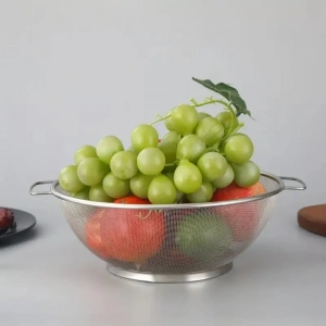 Paslanmaz Çelik Kulplu Tel Çok Amaçlı Makarna Un Meyve Sebze Süzgeçi 20 Cm