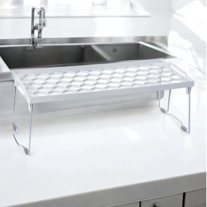 Plastik Metal Ayaklı Dikdörtgen Mini Raf Düzenleyici Organizer