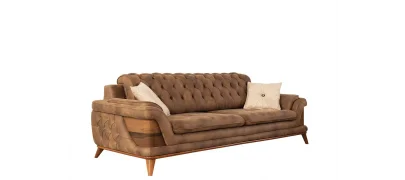 Kervan Krem Kahve Koltuk Takımı