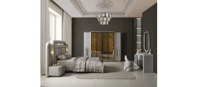 Prada Sis Grisi Yatak Odası