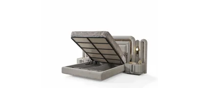 Prada Sis Grisi Yatak Odası