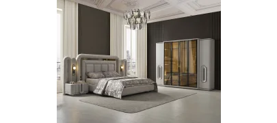 Prada Sis Grisi Yatak Odası