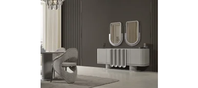 Prada Sis Grisi Yemek Odası