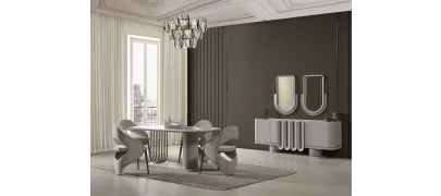 Prada Sis Grisi Yemek Odası