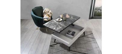 MT 112 SİYAH ORTA SEHPA MERMER