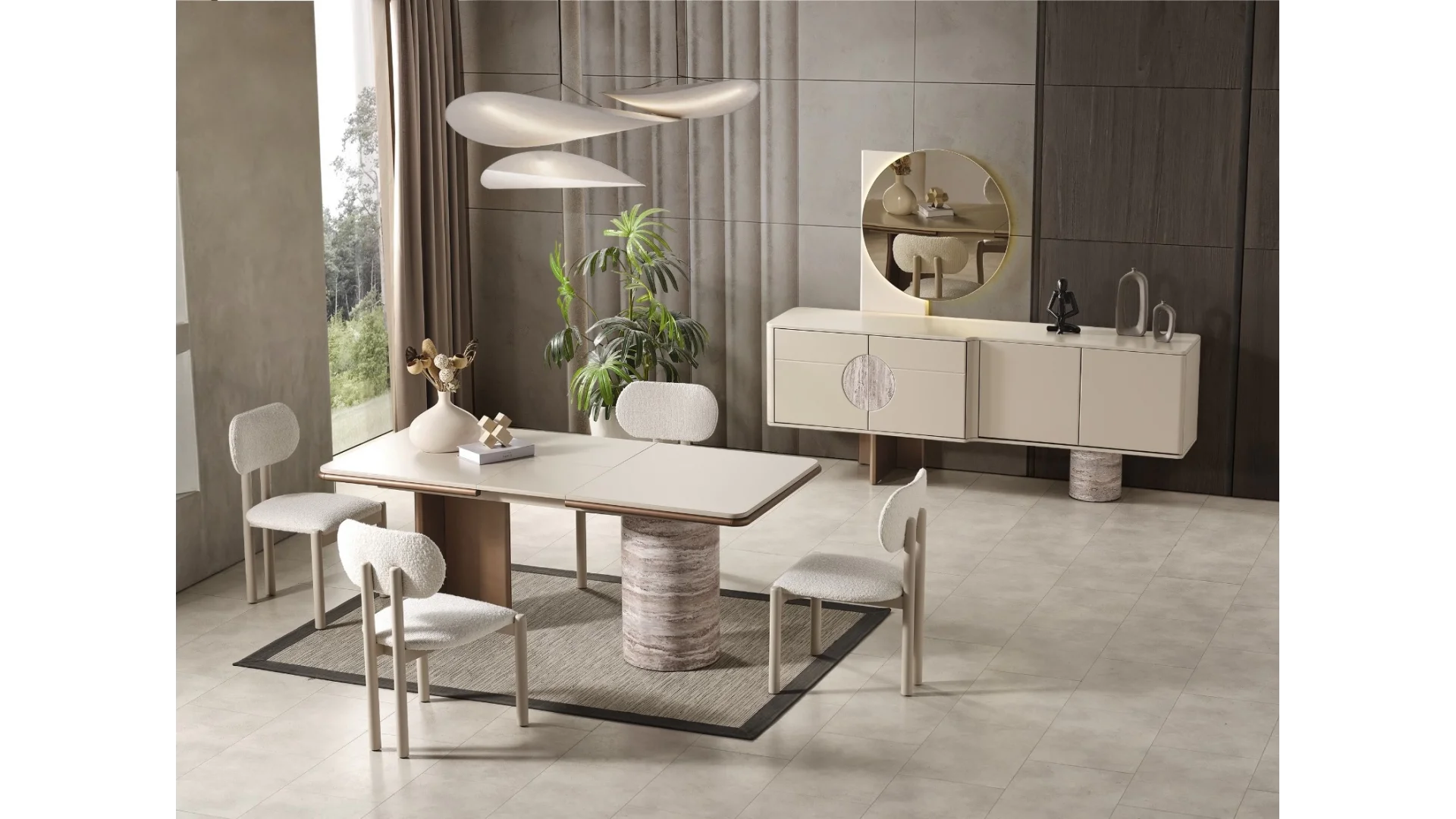 Florazsa Beyaz Yemek Takımı