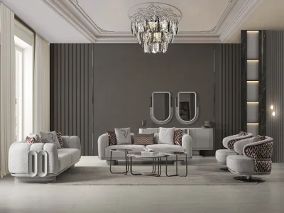 Prada Sis Grisi Koltuk Takımı