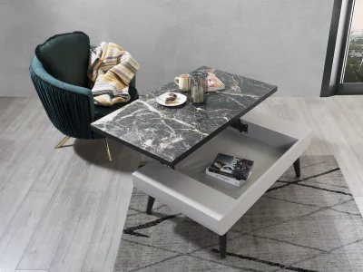 MT 112 SİYAH ORTA SEHPA MERMER