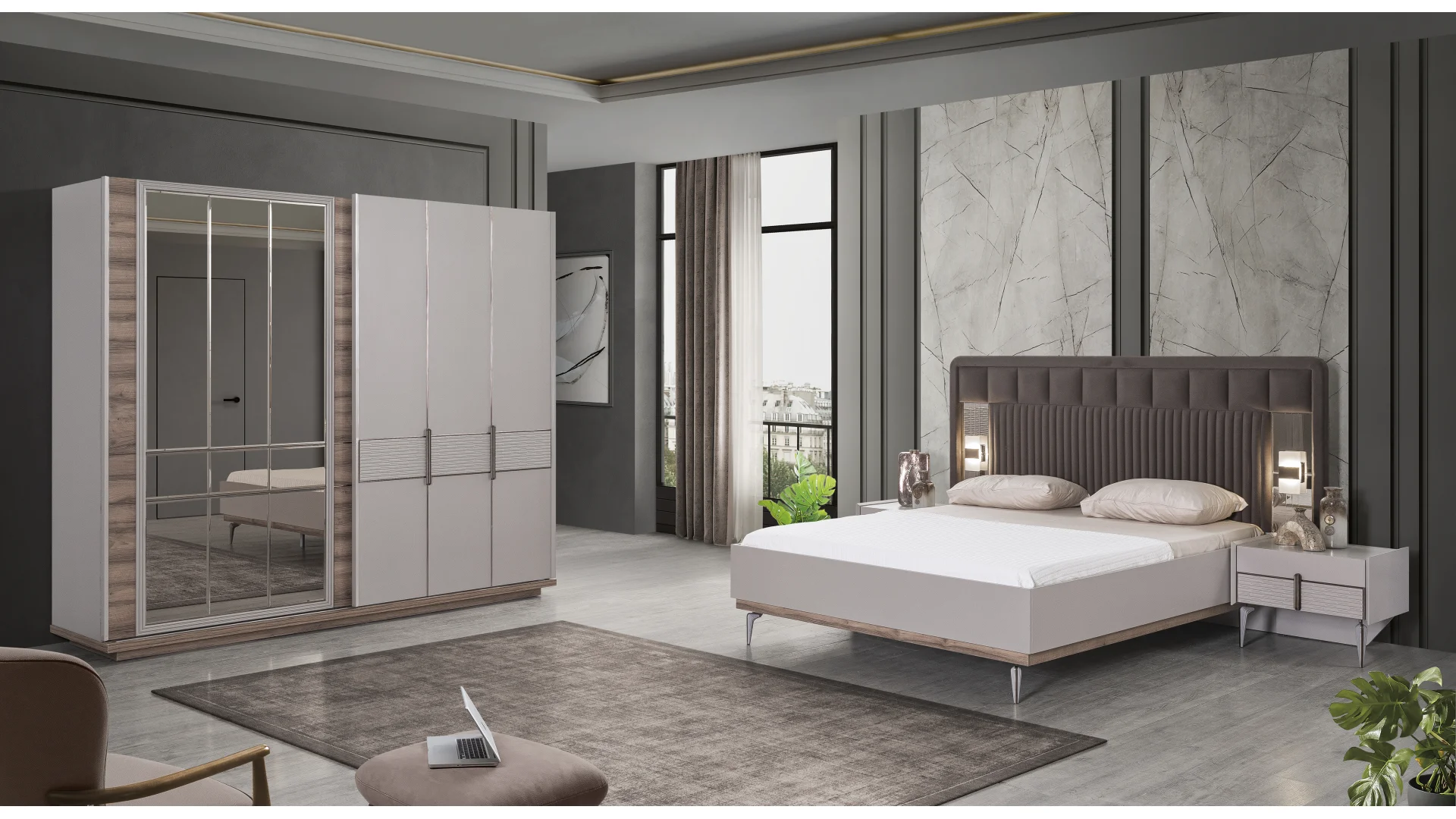 Lens Sürgülü Yatak Odası Takımı