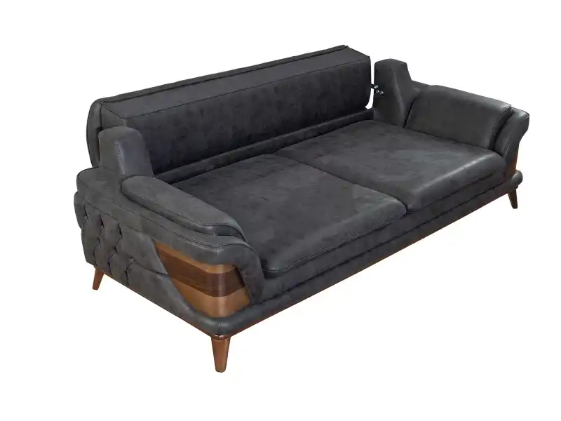 Kervan Krem Antrasit Koltuk Takımı