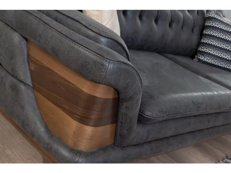 Kervan Krem Antrasit Koltuk Takımı