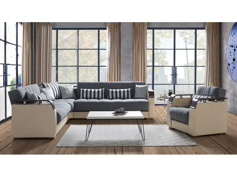 Mina Köşe Takımı Gri