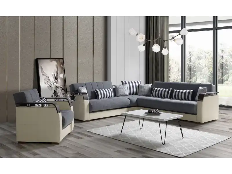 Mina Köşe Takımı Gri