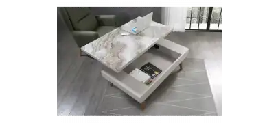 MT 112 SİYAH ORTA SEHPA MERMER