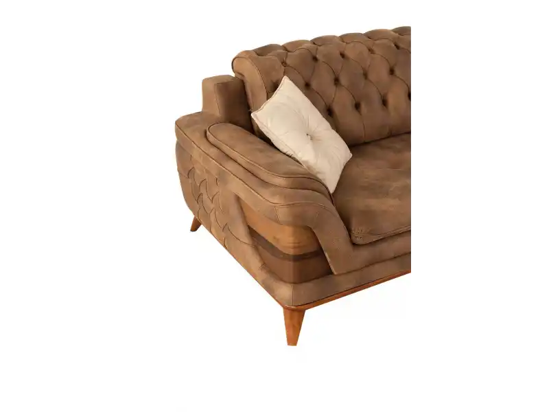 Kervan Krem Kahve Koltuk Takımı