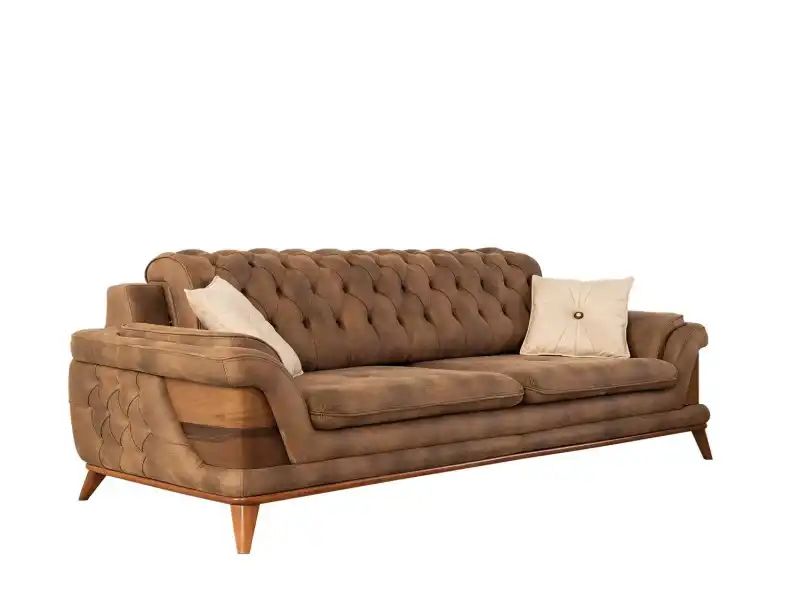 Kervan Krem Kahve Koltuk Takımı