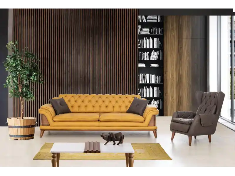 Kervan Sarı Antrasit Koltuk Takımı