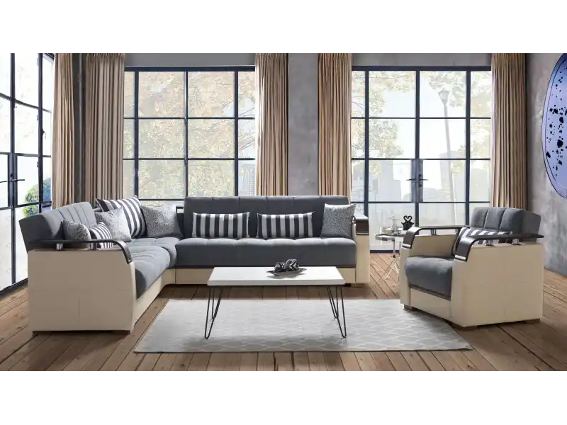 Mina Köşe Takımı Gri