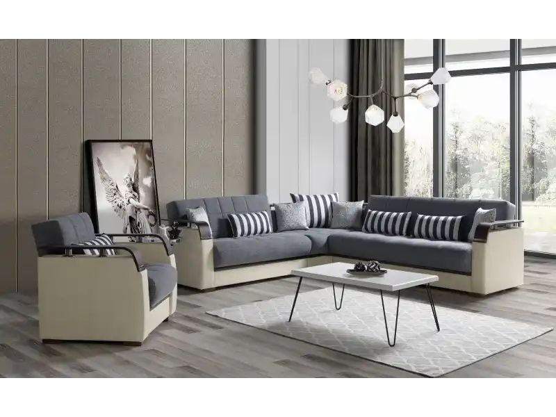 Mina Köşe Takımı Gri