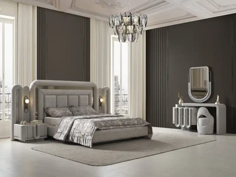 Prada Sis Grisi Yatak Odası