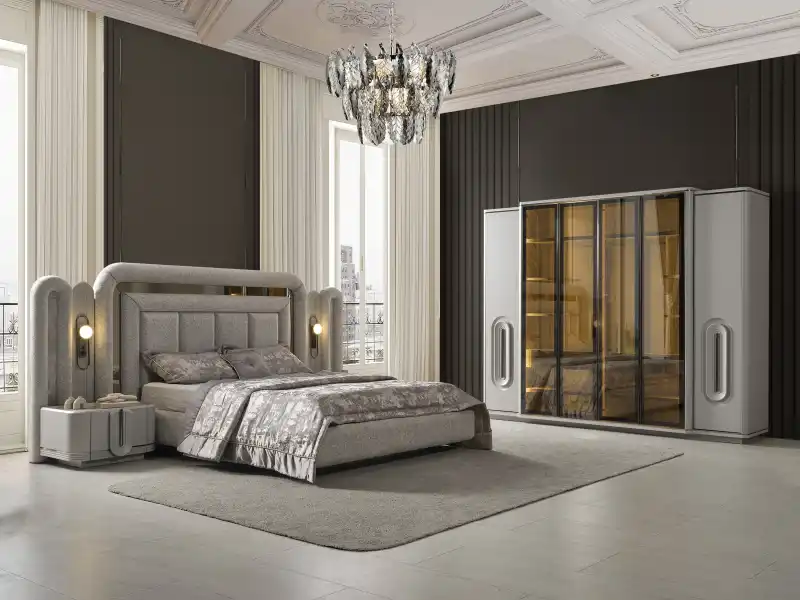 Prada Sis Grisi Yatak Odası