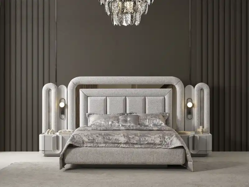 Prada Sis Grisi Yatak Odası