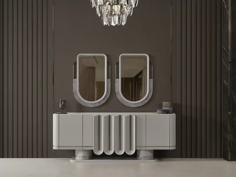 Prada Sis Grisi Yemek Odası