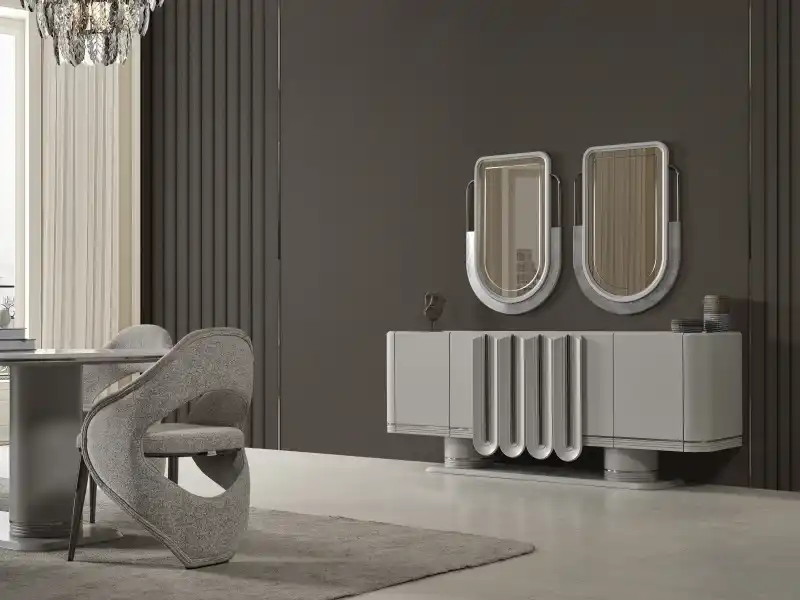 Prada Sis Grisi Yemek Odası