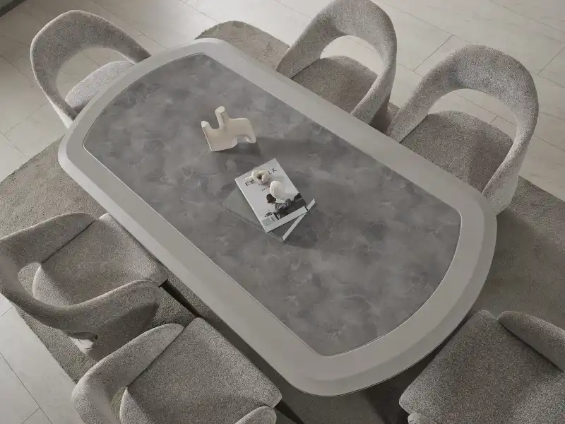 Prada Sis Grisi Yemek Odası