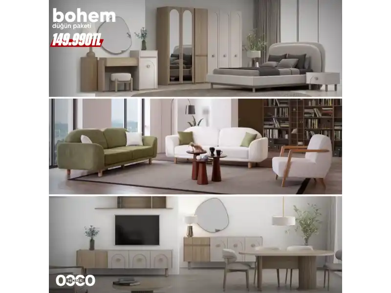 İnegöl Mobilya Bohem Düğün Paketi