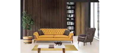 Kervan Sarı Antrasit Koltuk Takımı