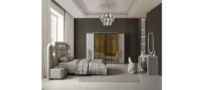 Prada Sis Grisi Yatak Odası