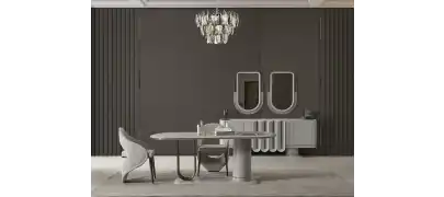Prada Sis Grisi Yemek Odası