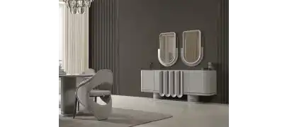 Prada Sis Grisi Yemek Odası