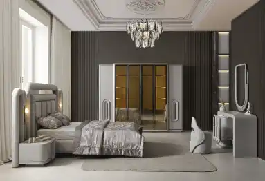 Prada Sis Grisi Yatak Odası