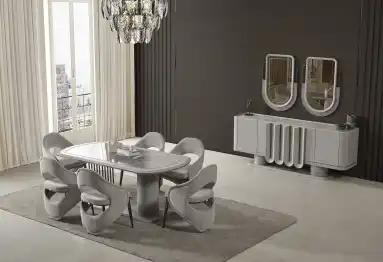 Prada Sis Grisi Yemek Odası